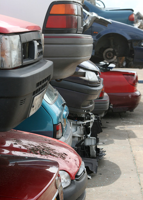 old scrap cars in scrap yard