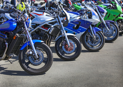 motorcycles on parking