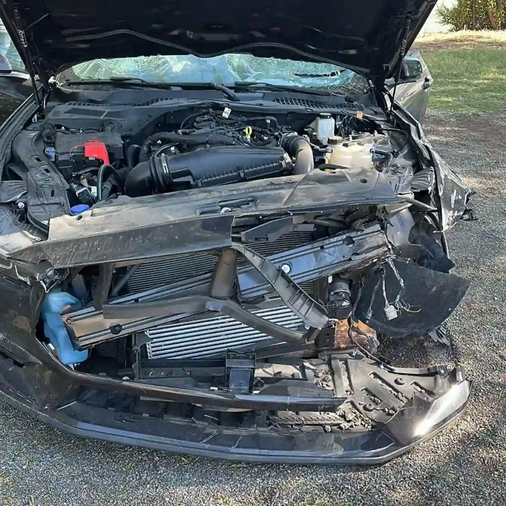 Hector's 2024 Ford Mustang before the rebuild.
