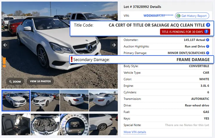 title types for cars