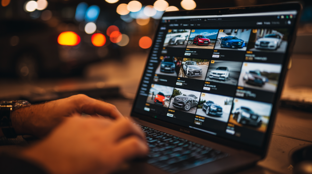 Mechanic inspecting used Audi SUV before purchase.