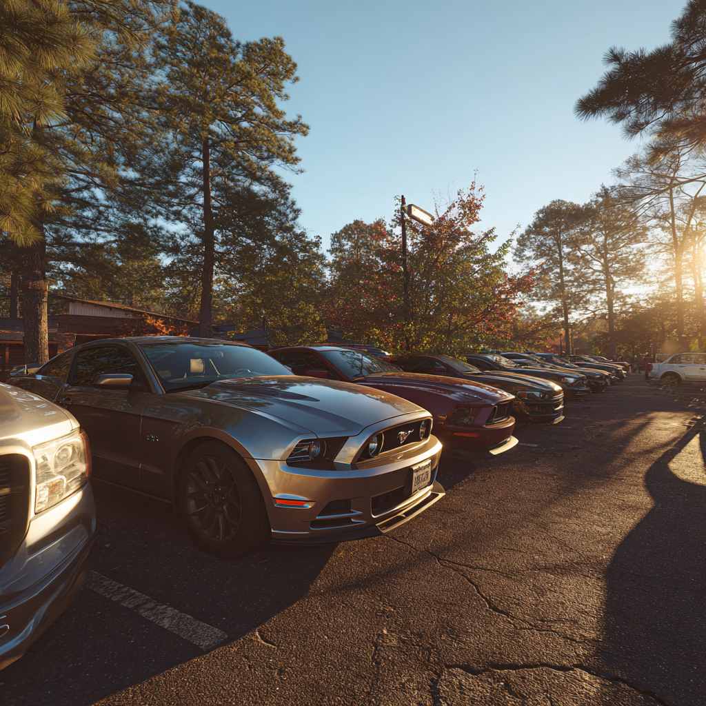 Auction car parked in South Carolina's suburban area.