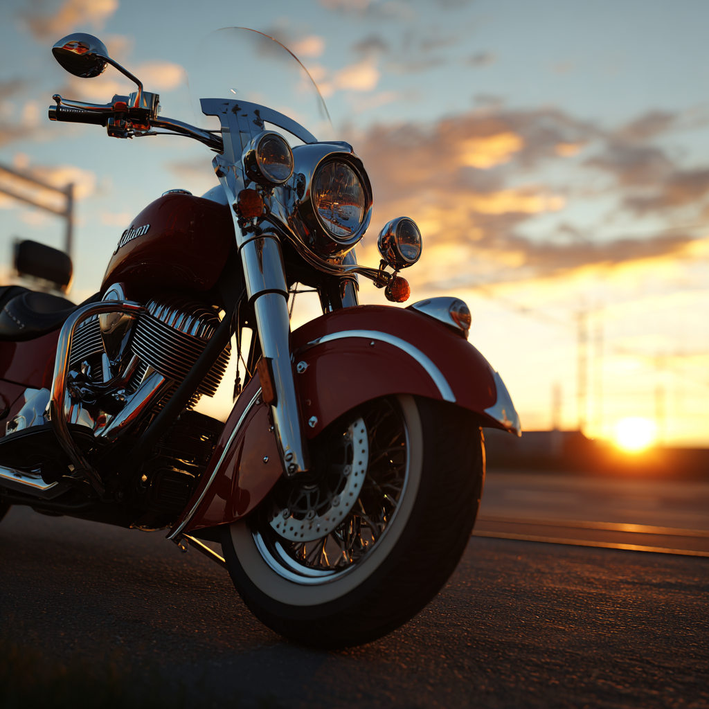 Red motorcycle on a highway