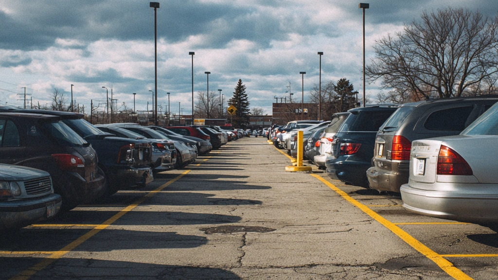 Vehicles waiting for inspection