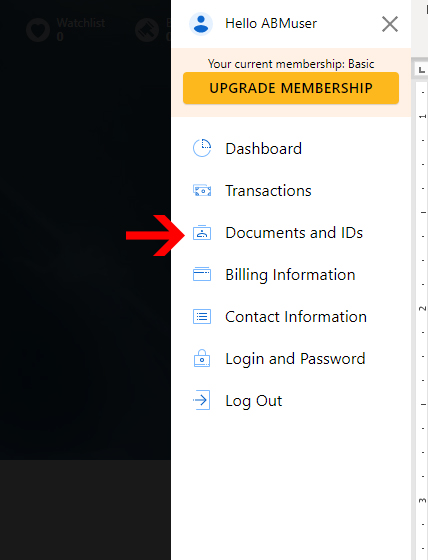 autobidmaster dropdown menu